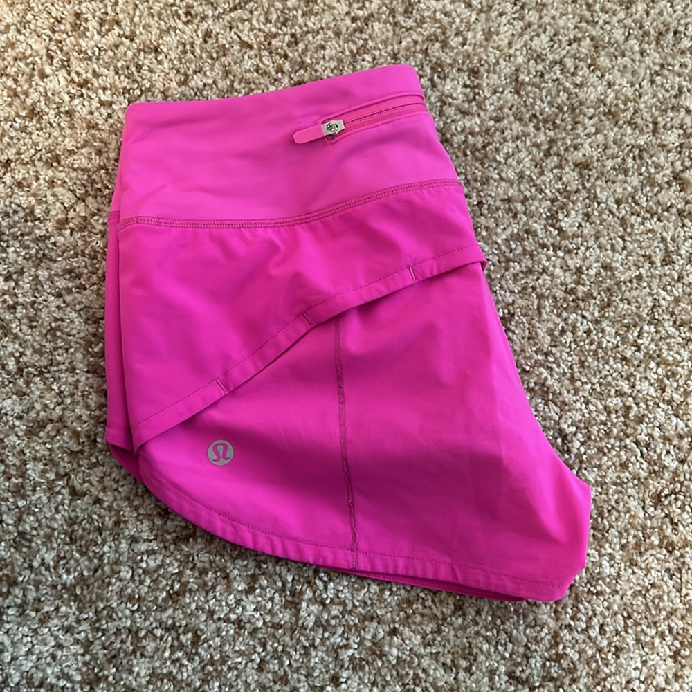 LULULEMON Pow Pink Speed- Up Shorts- 2.5 in”